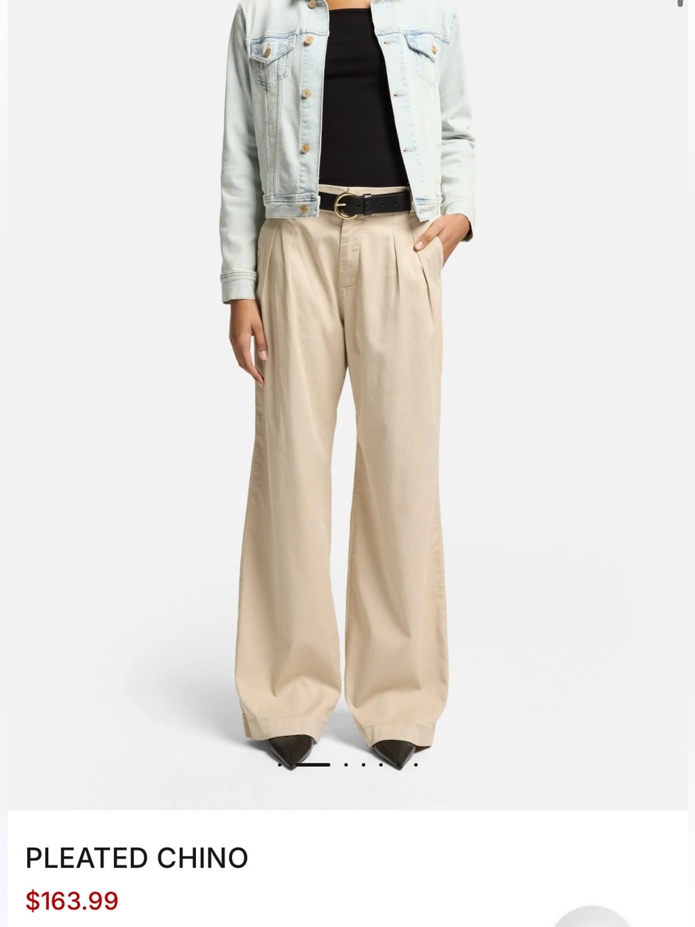 BNWT 7 for all mankind mid rise wide leg pleated chino khaki pants